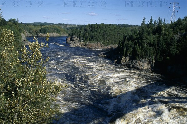 CANADA, Quebec, Jonquiere, River Sanguenay rapids.