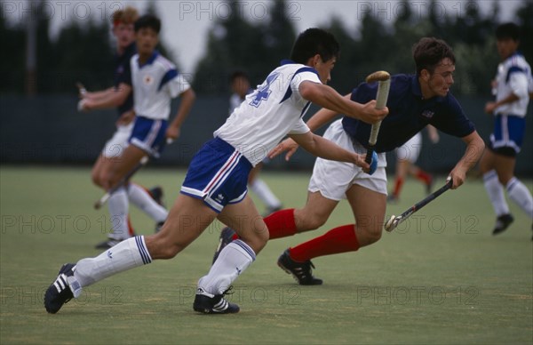 10036834 SPORT Ball Games Hockey U.S.A. v Japan at the World Student Games in Sheffield 1991.