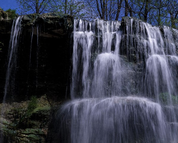 CANADA, Ontario, Arkona, Rock Glen Falls. Waterfall cascading over rocky outcrop.