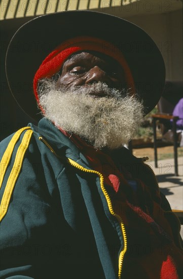 AUSTRALIA, Northern Territory, Alice Springs, "Elderly Aboriginal man from the Pitjantjatjara tribe, portrait."