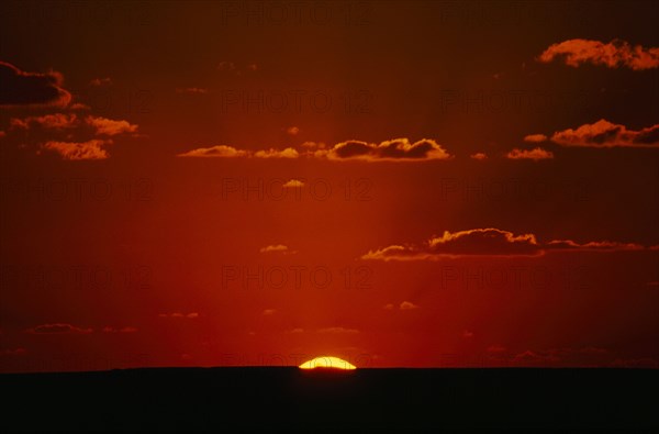 WEATHER, Climate, Sunset, Golden sunset with clouds in a red sky