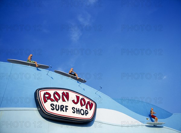 USA, Florida , Fort Lauderdale, Sawgrass Mills Outlet Mall Oasis Ron Jon Surfshop Sign