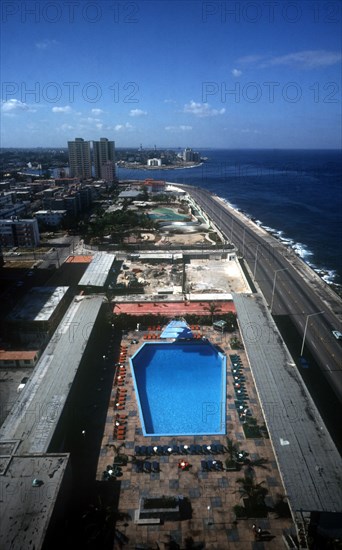 CUBA, , Havana, Seafront & hotel swimming pool