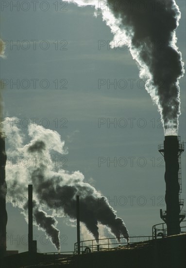 ENVIRONMENT, Pollution, Air, Former ICI Avonmouth chemical factory with soke bellowing out.