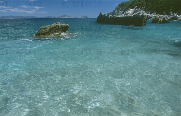 GREECE, Northern Sporades, Skolpelos, Clear waters & rocks