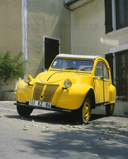 FRANCE,    , General, Restored old classic yellow Citroen 2CV car