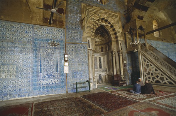EGYPT, Cairo , Darb Al Ahmar. Blue Mosque Interior