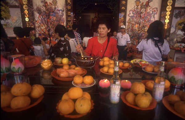 MALAYSIA, Kuala Lumpur , Display of Buddhist temple offerings