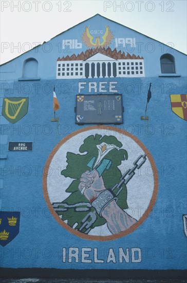 IRELAND, North , Belfast, Free Ireland Nationalist mural