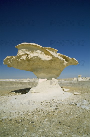 EGYPT, Western Desert, The White Desert, Chalk inselberg at the north end of Farafra Oasis