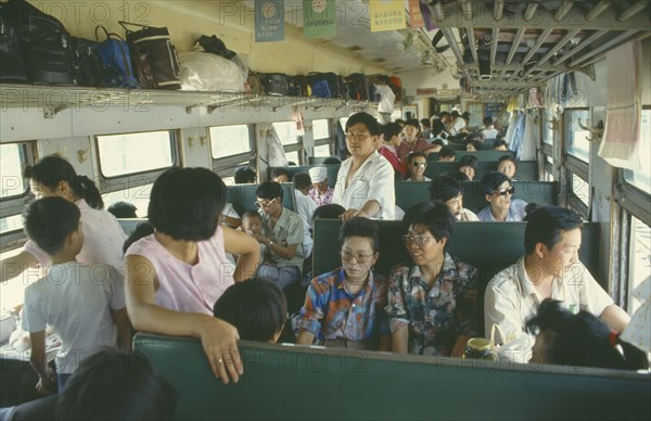 CHINA, Transport, Rail, Passengers on train