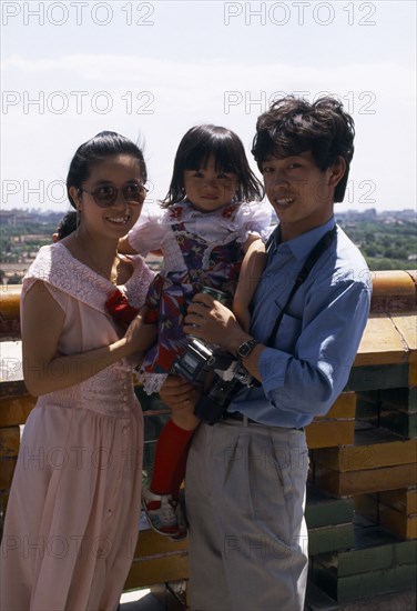 CHINA, Hebei, Beijing, Portrait of a one child family