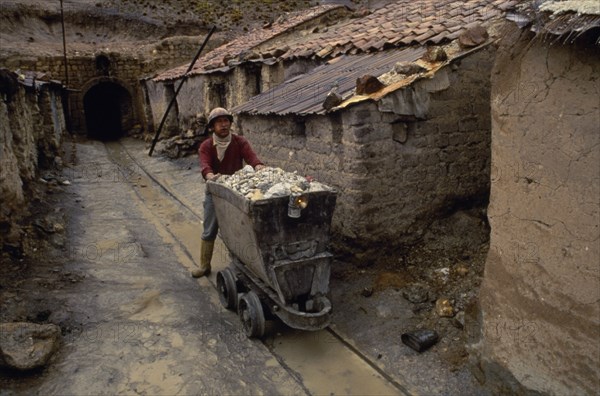 BOLIVIA, Potosi, Industry, Worker in Potosi silver mine