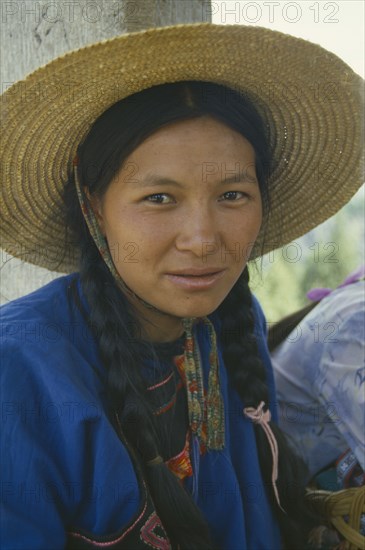 CHINA, Yunnan, Stone Forest, "Sani girl, head and shoulders portrait."