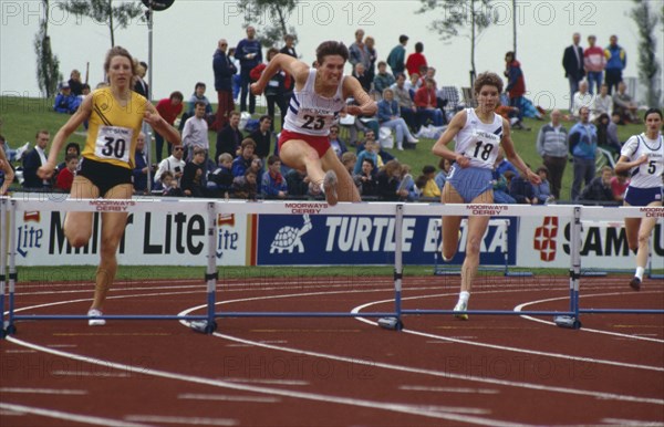 10048211 SPORT Athletics Hurdles Female athletes during hurdles event