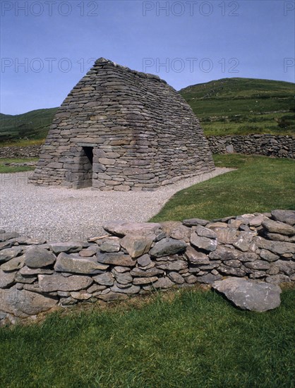 EIRE, County Kerry  , Dingle Peninsula, "Gallarus Oratory, eighth century stone chapel in the shape of an upturned boat."