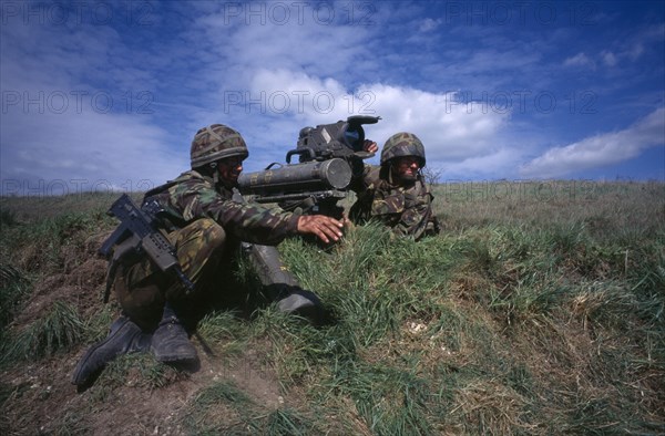 MILITARY, Soldiers, British Army Milan crew on training exercise.