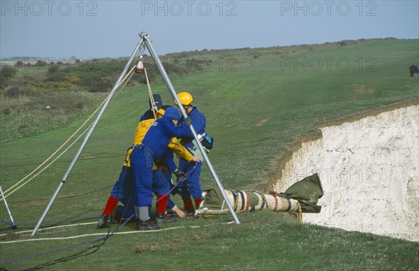 HEALTH, Emergency Services, Coastguard, Body being recovered from Beachy Head.