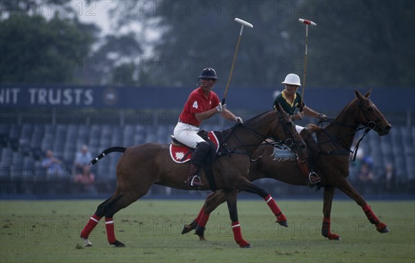 10038992 SPORT Equestrian Polo Prince Charles taking part in a polo match at Windsor