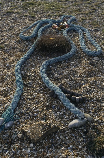 ENGLAND, Kent, Dungeness, Derek Jarmans garden.  Rope sculpture of Venus.