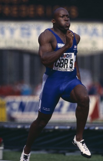 10037392 SPORT Athletics Track John Regis competing in 200 metres event