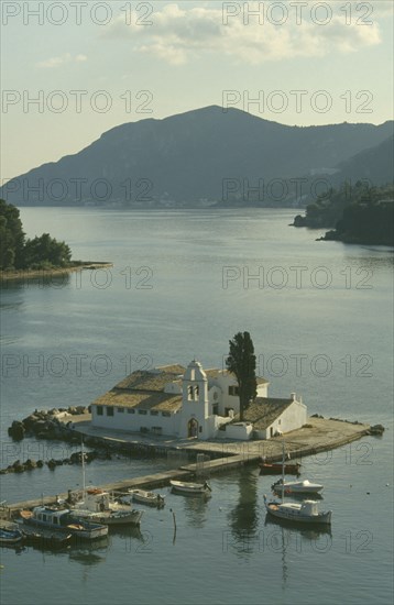 GREECE, Corfu, Vlacherna Convent.