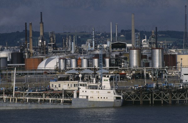 FRANCE, Normandy, Eure, "Port Jérôme, Seine estuary.  Oil refinery and petrochemical works."