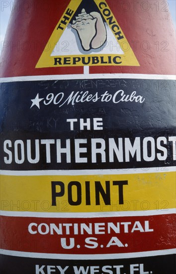 USA, Florida , Key West, The Southern Most Point marker