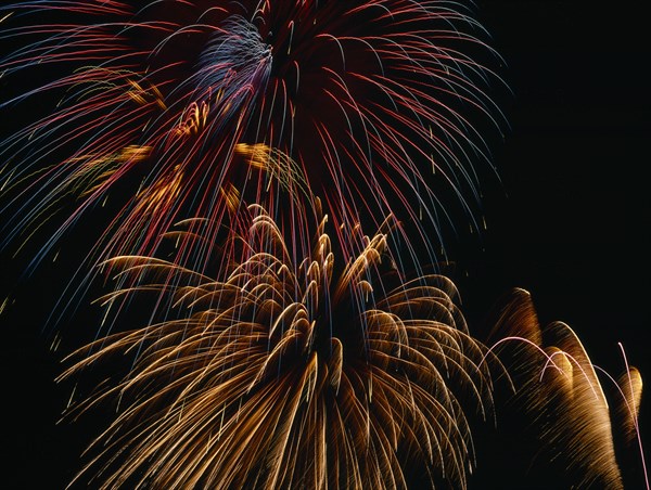 FIREWORKS, Display, Display of multicolours lighting up the night sky