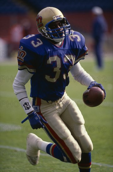 10018480 SPORT Ball Games American Football Player from the London Monarchs Dedrick Dodge at Wembley stadium London England.