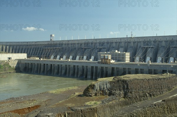 BRAZIL, Itapu Dam , Site of the largest single power station in the world built jointly by Brazil and Paraguay