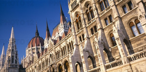 HUNGARY, Budapest, Parliment building part view of exterior.