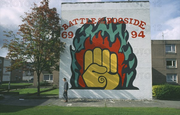 IRELAND,  North  , Derry, Battle of the Bogside mural.