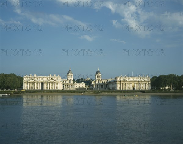 ENGLAND, London, Greenwich Royal Naval College View across Thames