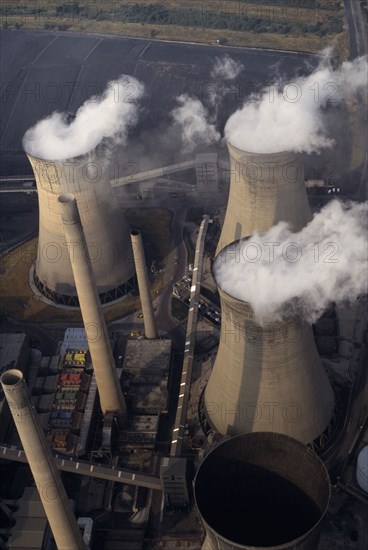 INDUSTRY, Power, Power Station, Thorpe Marsh power station cooling towers seen from above