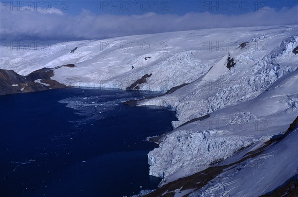 ANTARCTICA, Landscape,  Aerial view of glacier