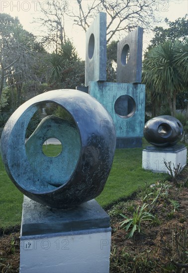 ENGLAND, Cornwall , St Ives, Barbara Hepworth Sculptures In Studio House garden