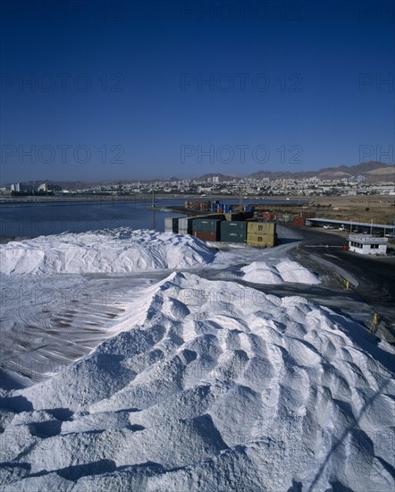 ISRAEL, Eilat , Salt Production by Solar evaporation Israel Salt Industries Ltd