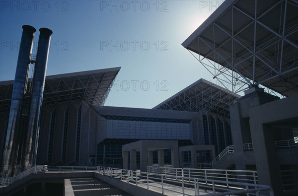 GREECE, Athens, "Modern architecture at the Olympic stadium in Athens named Irine, meaning peace."