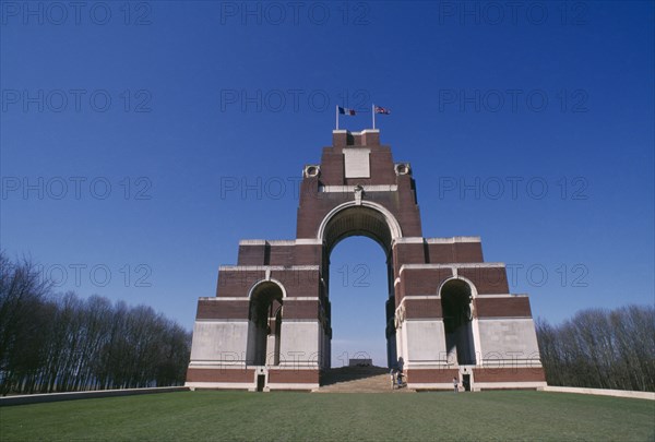 FRANCE, Nord Picardy, Somme, Thiepval.  View of the Lutyens memorial to missing soldiers from the Somme.