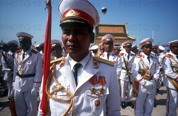 CAMBODIA, Tonle Sap, Band at the Tonle Sap boat races.