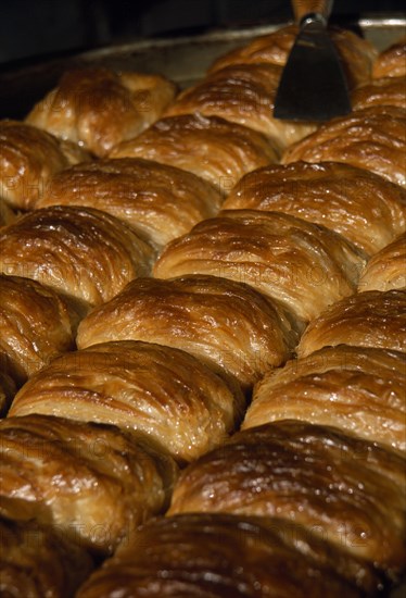 SYRIA, Central, Hama, Sweetmeats.  Tray of Baklava.