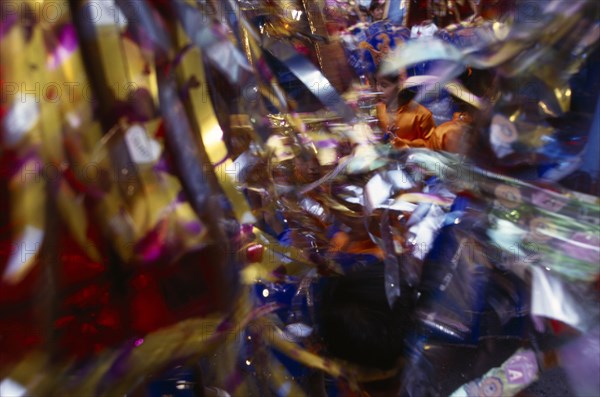 MEXICO, Veracruz, Festivals, Mass of colour at a childrens carnival procession.