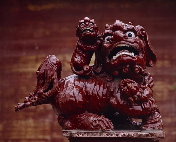 VIETNAM, North, Hanoi, "Temple of Literature, brown ceramic statuette of mythical animal "