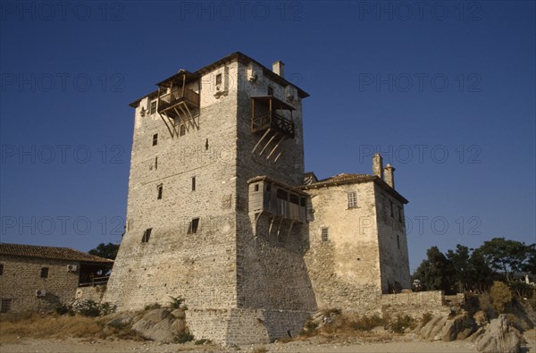 GREECE, Central Macedonia, Ouronopoulous, 1444 Monastery and lookout