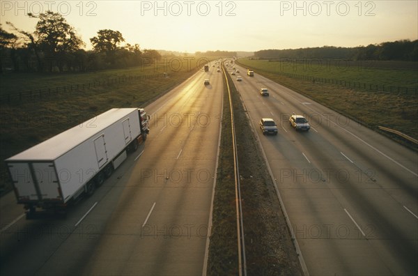 ENGLAND, Kent, Transport, Traffic on the M25 Motorway near Sevenoaks