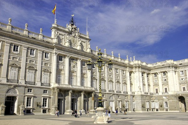 SPAIN, Madrid, Palacio Real main entrance seen from the Plaza de Armas