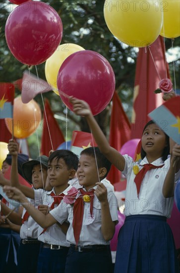 VIETNAM, South, Ho Chi Minh City, Children at celebration communist rally during September 3 parade.