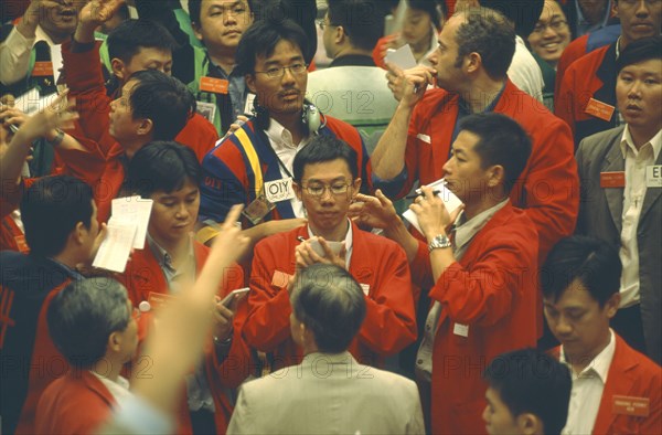 SINGAPORE, Financial District, Raffles Place, Busy Derivatives Trading Floor of the Singapore Stock Exchange. SGX