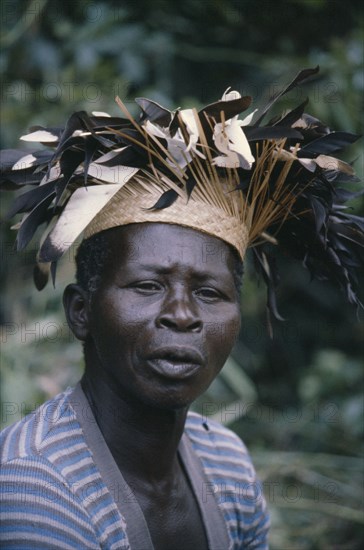 CONGO, People, Men, Portrait of Azande diviner.  Divination plays an important part in daily rituals.  Religion centres on a supreme being called Mboli.